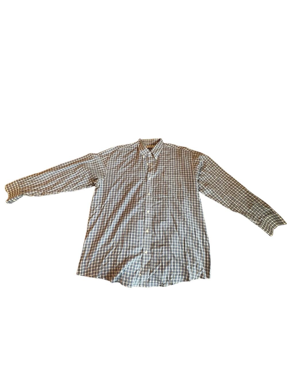 Wrangler Riata Blue Plaid Long Sleeve Button Down Shirt Men's Size XXL